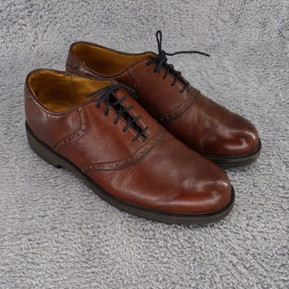 Florsheim Comfortech‎ Saddle Shoes Mens 9.5D Brown Leather Oxfords Vibram